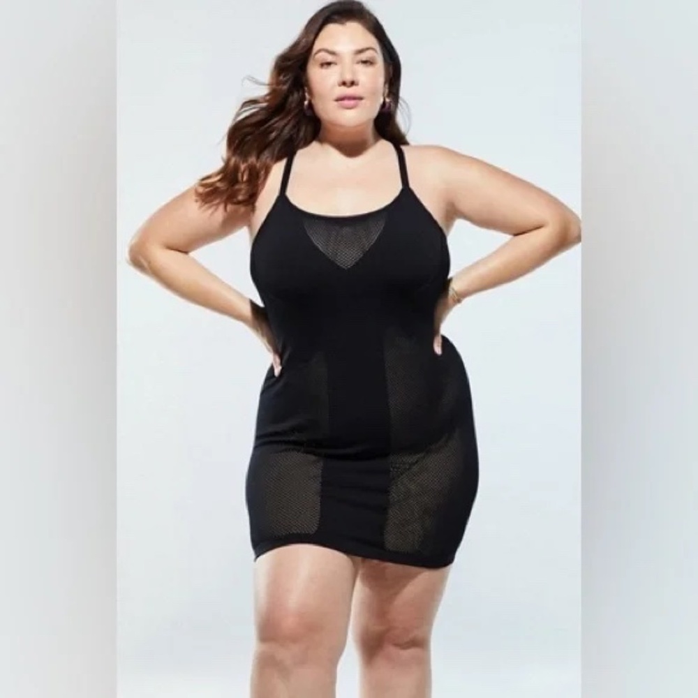 Yitty by Lizzo Stretch Mesh "Major Label Icon" Dress in 2X